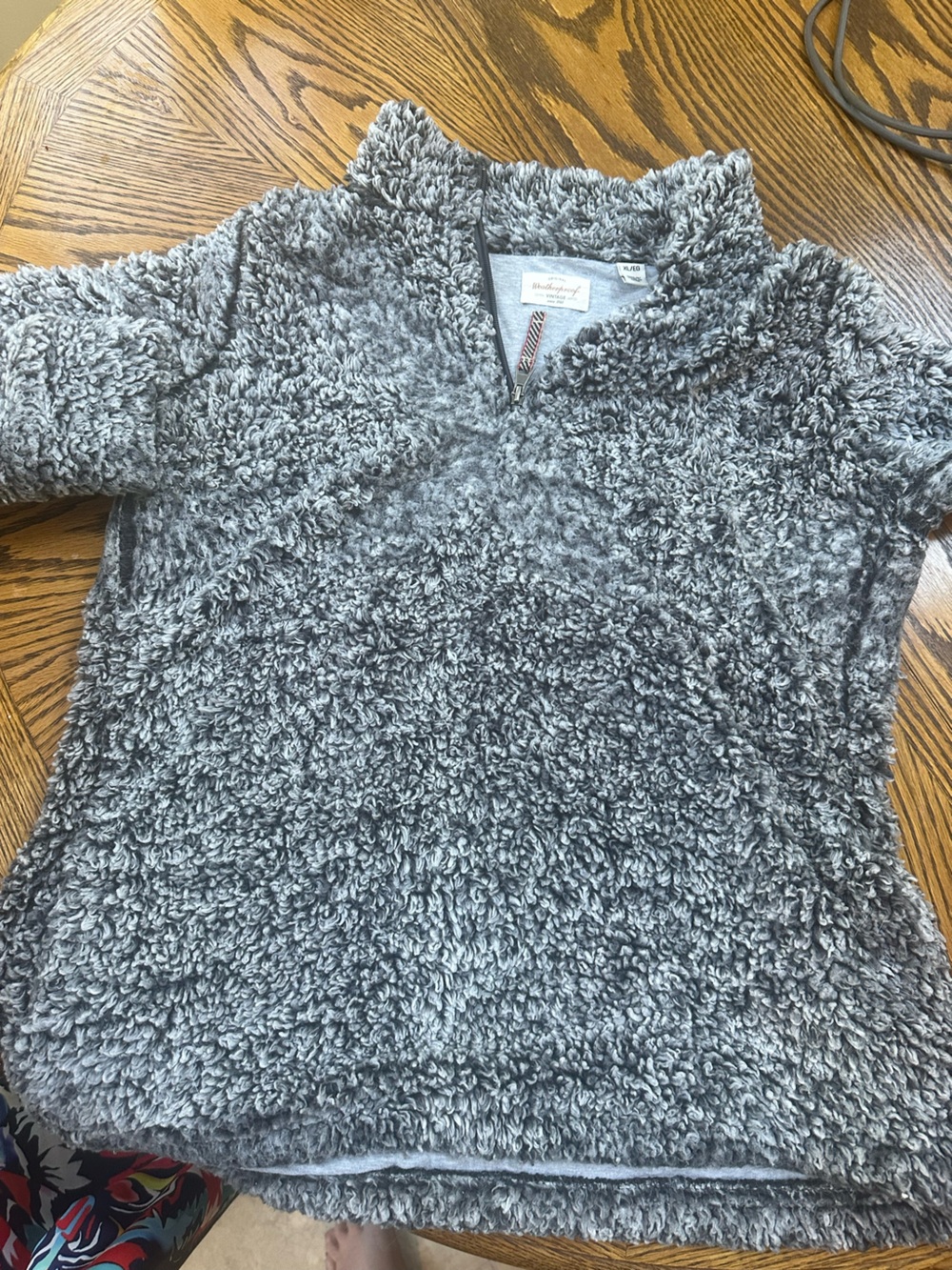 Weatherproof vintage Women's Gray Sherpa Half-Zip Pullover xl